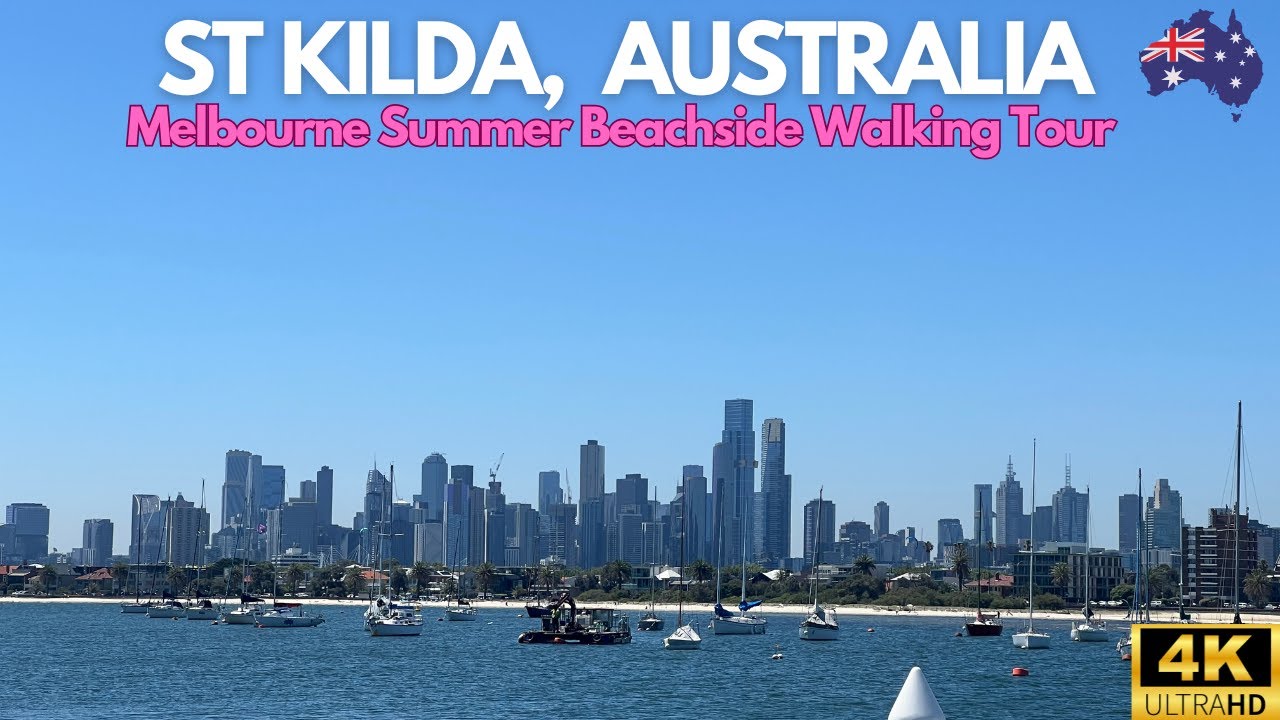 St Kilda - MELBOURNE, AUSTRALIA Summer Beachside Walking Tour | 4K 60FPS