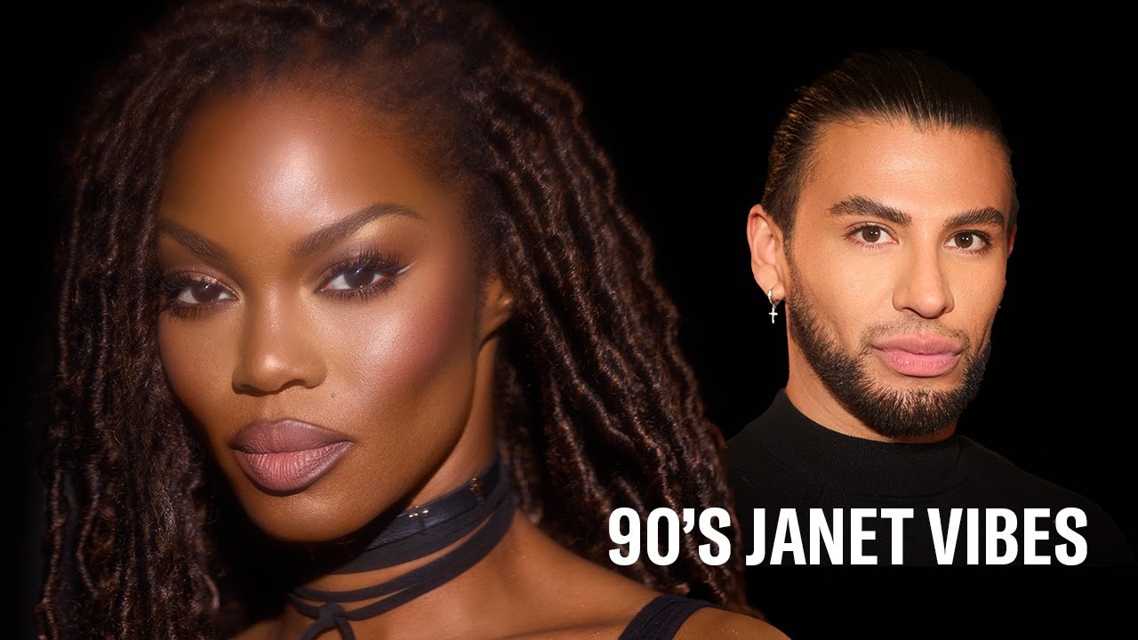 Воссоздаем культовый гламур 90-х Джанет Джексон ✨ | Урок макияжа на все времена!