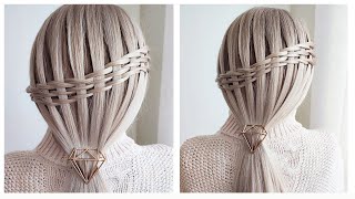 Very Easy Ponytail Hairstyle with Waterfall Braid ❤️  Coiffure Facile avec Tresse Cascade