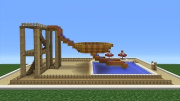 Minecraft Tutorial: How To Make A Bowl Water Slide (Mini Water Park)