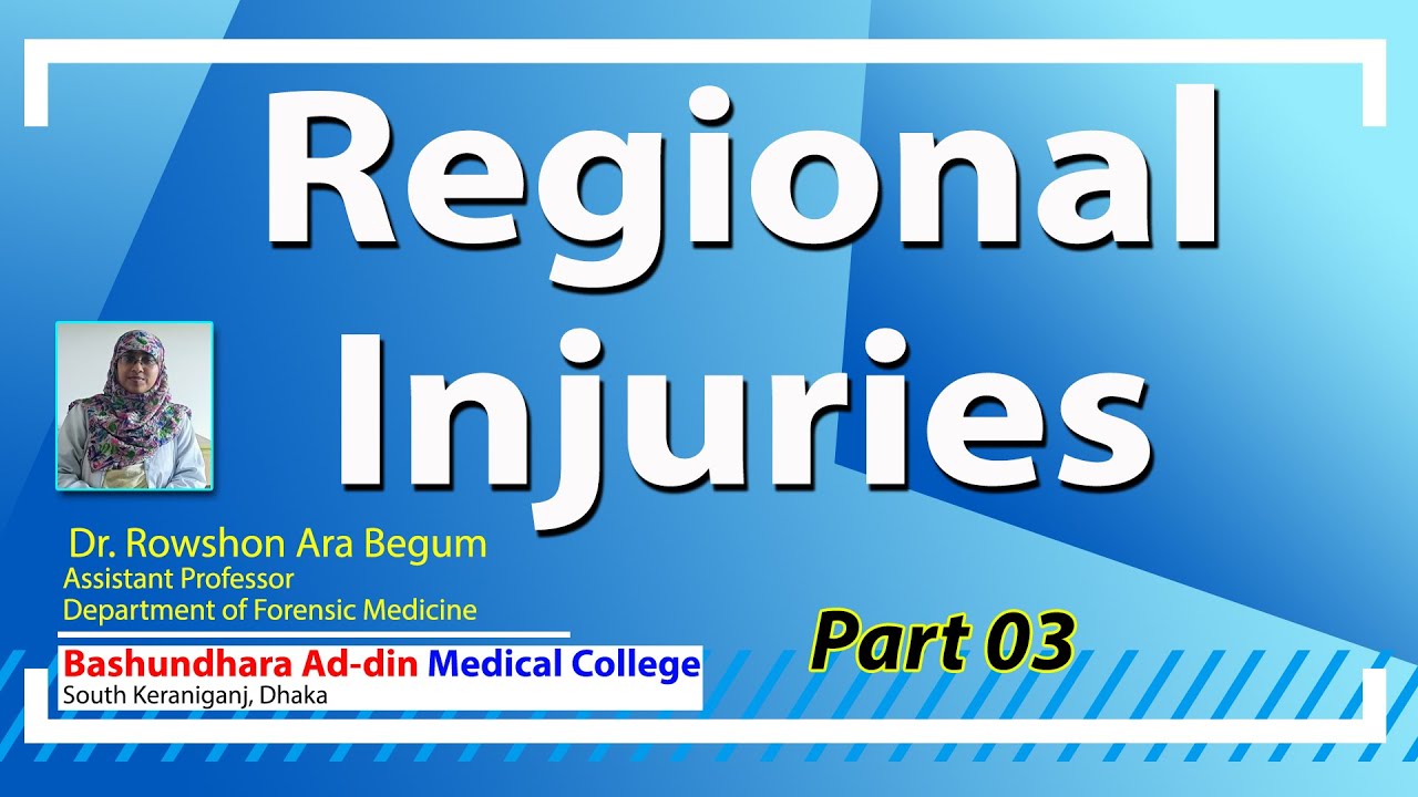Regional Injuries P03 II Assistant Prof. Dr. Rowshon Ara Begum II Dept ...