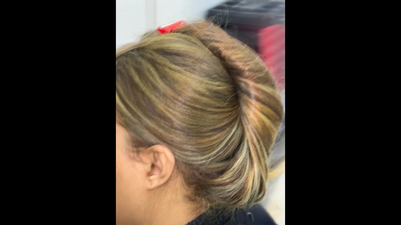 طريقة تقسيم الشعر قصه وجناب خصل الثري دي وسحب الاحمر وعمل اللون الزاتوني