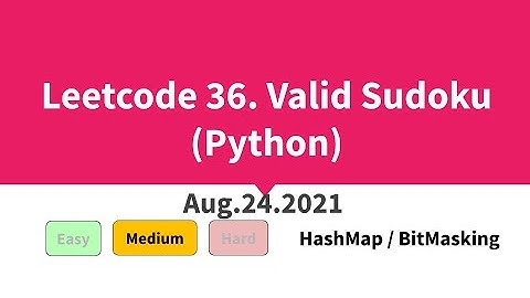 Leetcode 36. Valid Sudoku (Python)