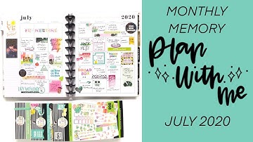 Plan With Me // July Monthly Memory Spread // The Happy Planner®️