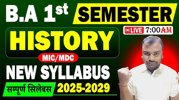 BA 1st Semester Minor / MDC History Syllabus | 2025-2029 | MIC / MDC History B.A Semester 1 Syllabus