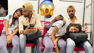 SLEEPING ON STRANGERS IN THE METRO PRANK 😜 PART-2 ||EPIC REACTION 😍|| RITIKA PRANK