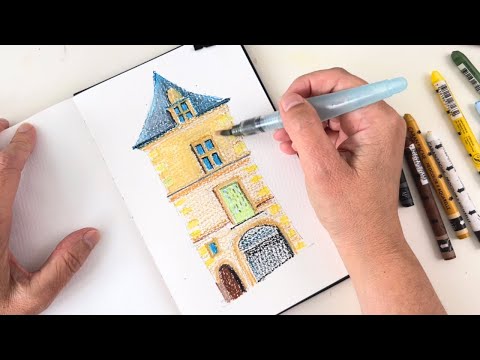 Different ways of using water soluble CRAYONS - tutorial by Sharon