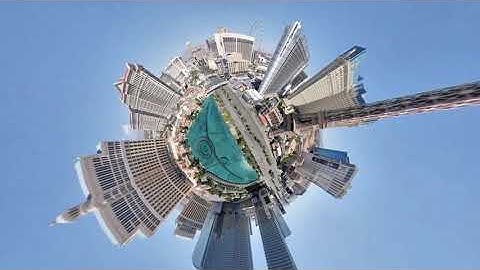 Empty Las Vegas Strip Aerial Tiny Planet