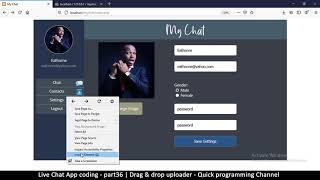 Live chat app | Part36 drag & drop upload | Javascript, AJAX, HTML, CSS, JSON, PHP, MYSQL Tutorial