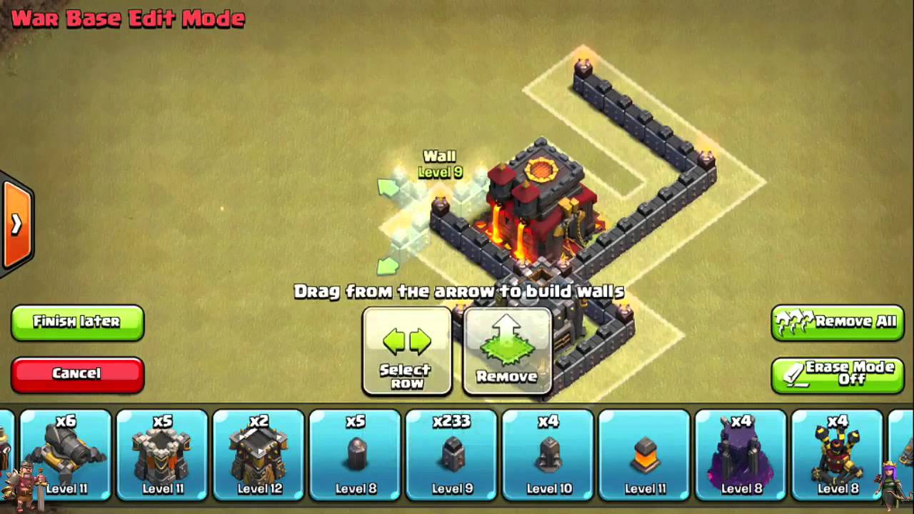 NEW CLASH OF CLANS TH10 WAR BASE! 275 WALLS