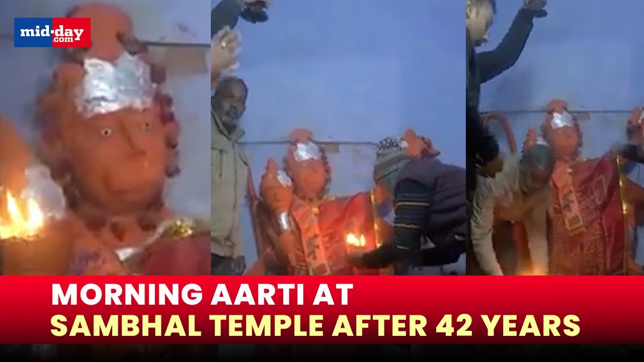 Aarti performed at Hanuman Temple discovered in Sambhal during anti-encroachment drive