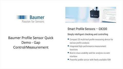 Baumer - Gap measurement/control application - 2D laser sensor (OXM200)