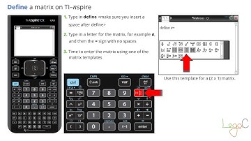 Define a matrix on a TI-nspire calculator