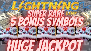 🎉 SUPER RARE 5 BONUS SYMBOLS HUGE JACKPOT ON HAPPY LANTERN LIGHTNING LINK SLOT MACHINE COUGHT LIVE