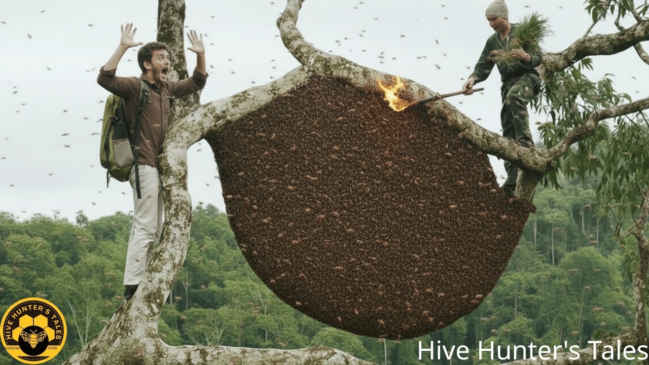 Harvesting a Massive Wild Honeycomb – High on a Hundred Meter Tree