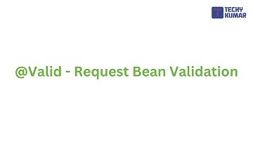 Request Bean Validation | REST API | SpringBoot