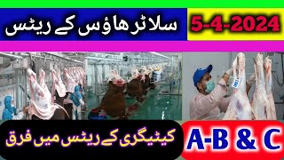 The latest price of meat at the slaughterhouse in pakistan 2024 /slaughter house kay aj kay rates