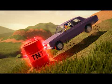THIS GAME MADE ME TERRIFIED OF BOMBS | Roblox Drive Cars Down A Hill