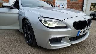 BMW 6 SERIES 3 0 640d M Sport Steptronic 2dr Auto Diesel Coupe in Silver RJ66URU 72,987 miles £21500