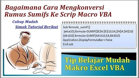 RUMUS SUMIFS DALAM MACRO VBA _ MENJUMLAHKAN DATA SESUAI KRETERIA BELAJAR EXCEL UNTUK PEMULA