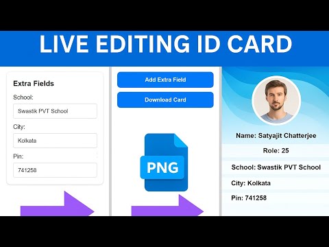 Create a Dynamic ID Card Generator | Drag & Drop, Resize & Edit Fields Easily