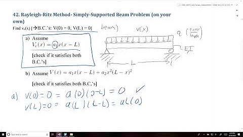 MME 412_512-L13-#42 Rayleigh-Ritz Example-Simply-Supported Beam Problem (OYO)