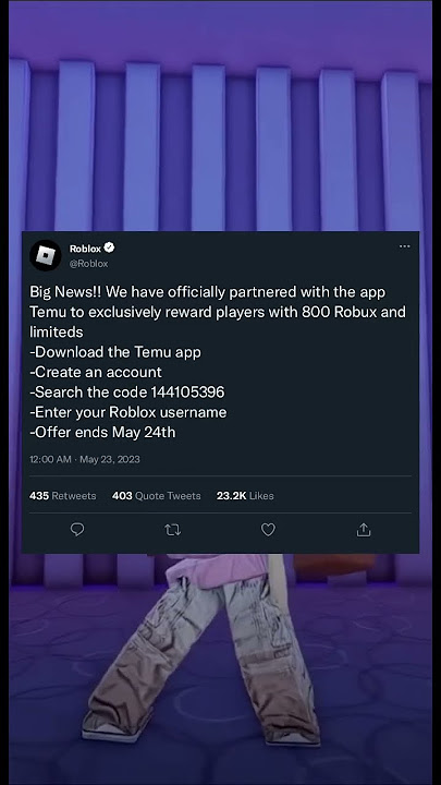Roblox Hey Robloxians! BIG NEWS! We collaborated with Temu to make