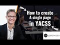 How to create a single page in YACSS with content from ArticleForge