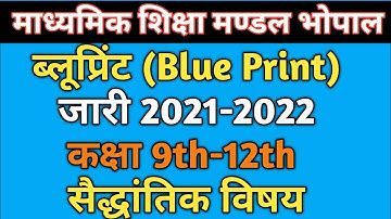 MP Board Bhopal New Blue Print 2021-22 Class 9th to 12th Theory  Subject|New Blue Print 2021-2022