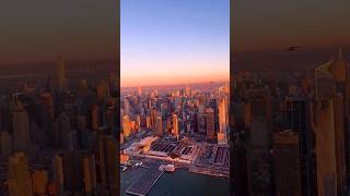 Captures The Stunning New York City Skyline At Sunset From A Helicopterride