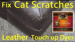HOW to FIX CAT SCRATCHES on LEATHER in 2 min! - Leather DYE Repair Kit