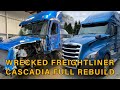 Salvage Freightliner Cascadia Rebuild Totalled Copart Semi-truck Full timelapse