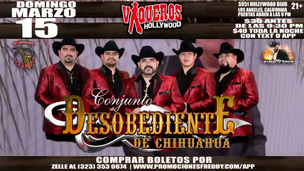 DOMINGO 15 DE MARZO PEPE MTOVAR Y SUS CHACALES