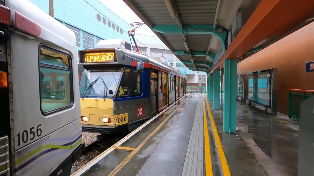 輕鐵第二期列車 1086@615P 駛入兆康六台起載至屯門碼頭 (下繁起載)