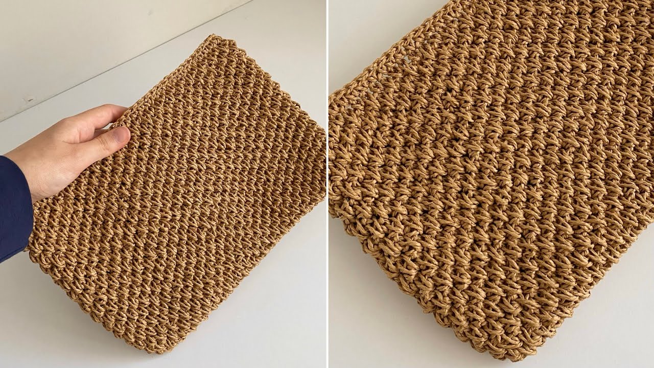 Hasır Örgü Clutch Çanta Yapımı Kağıt İple😍👌