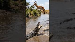 Bahaya Ganda! Impala Hadapi Singa dan Buaya