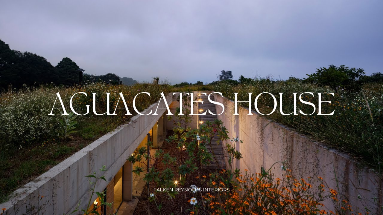 Проект подземного бетонного дома на огромных сельских ландшафтах с потрясающими панорамными видами