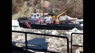 Coast Guard Harbor Tugs break ice on Connecticut River