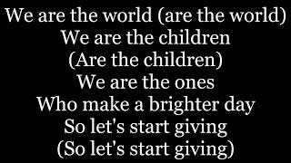 We are the world, lyrics by U.S.A for Africa