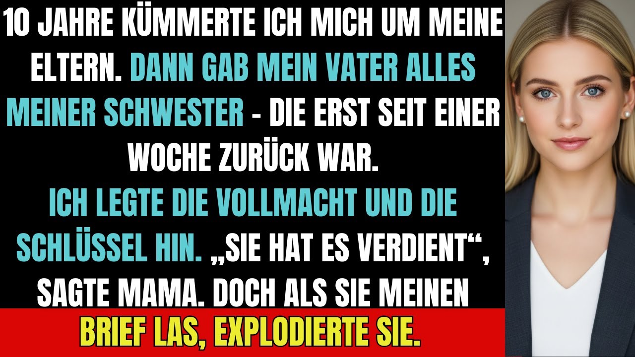 Meine Eltern gaben meiner Schwester alles – bis mein Brief sie zum Schweigen brachte