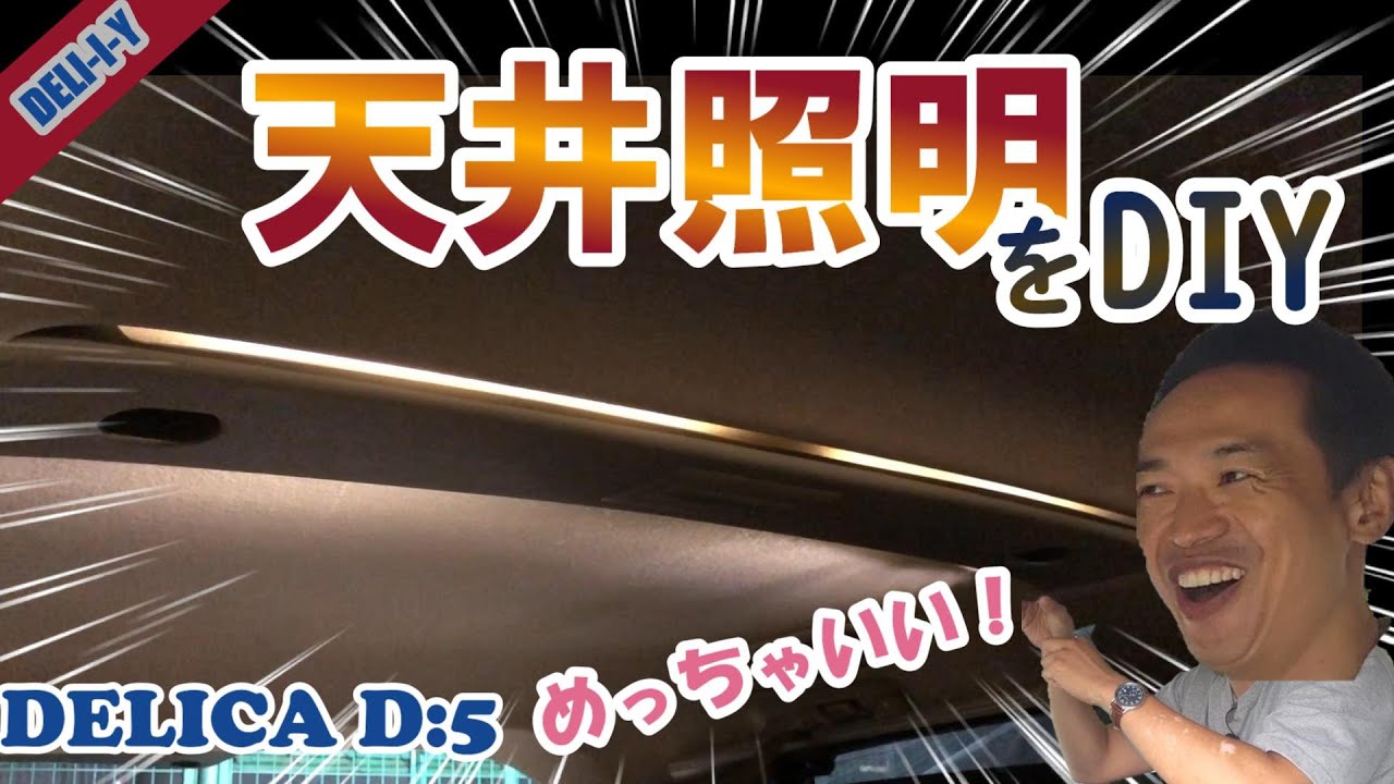 【デリカD5】天井照明DIYしたら、良すぎた！コスパ最高！簡単取付け！デリカ、カスタム
