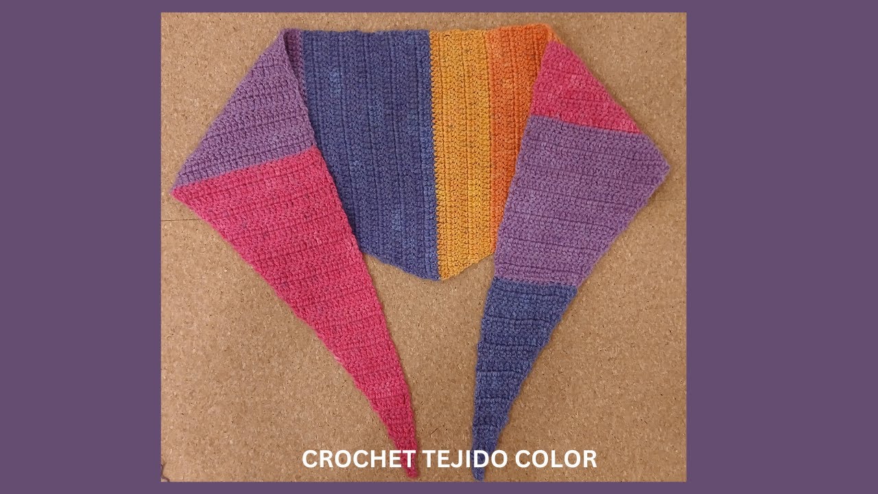CHAL TRIANGULAR A CROCHET/// MODERNO/// SUPER FACIL///  PARA PRINCIPIANTES/// PASO A PASO.