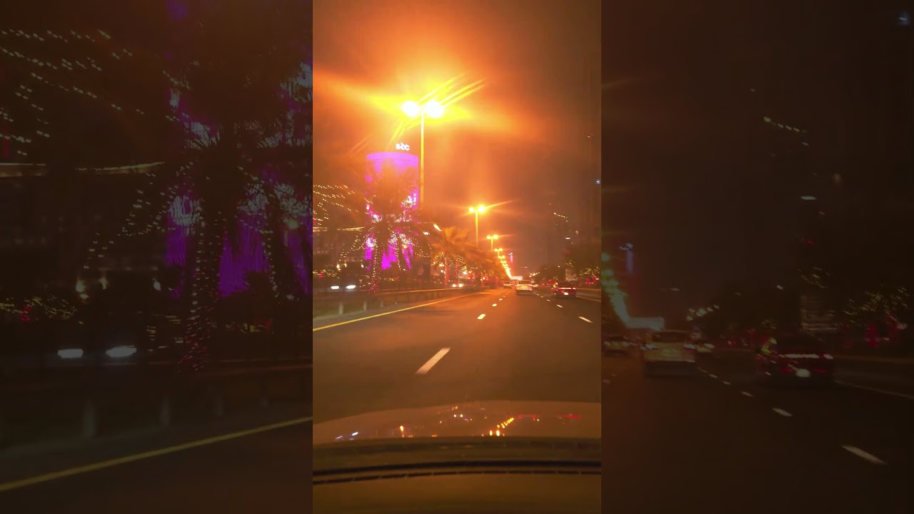 Cruising down the roads of 🇧🇭Bahrain at night! ✨🌃  