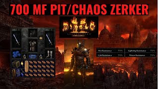 Diablo 2 Resurrected. D2R Online 700 MF Pit/Chaos Zerker With Max Res!