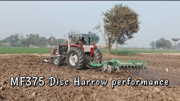 MF375  performance on 16 offset Disc Harrow in sugarcane field