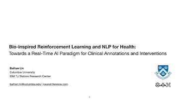 Baihan Lin - Bio-inspired Reinforcement Learning and NLP for Health (Mount Sinai Talk)