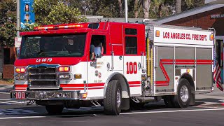 LACoFD Engine 100, Squad 100, Lifeguard 151, & Area 15 Responding