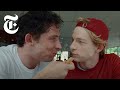 Watch mike faist and josh oconnor spar over churros in challengers  anatomy of a scene