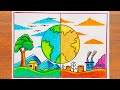 Save environment drawing easy  how to draw world environment day poster easy step by step