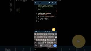 python calculating hypotenuse